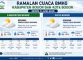 ‎BMKG: Bogor Didominasi Cuaca Berawan pada Senin, 8 Juni 2026‎