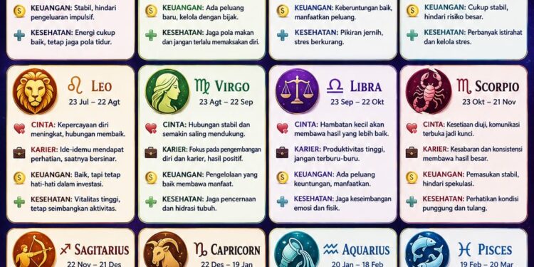 ‎Ramalan Zodiak Rabu, 10 Juni 2026
