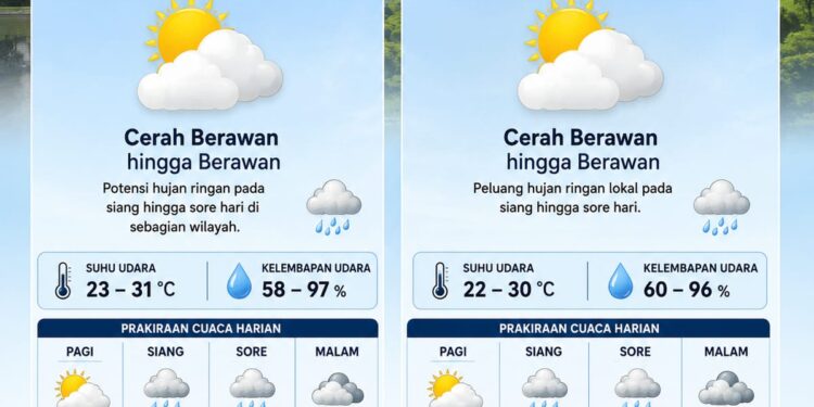 ‎Prakiraan Cuaca Bogor, Kamis 11 Juni 2026: Siang – Sore Berpotensi Hujan‎