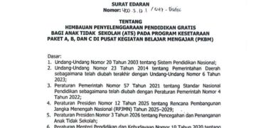 Dinas Pendidikan Minta PKBM Gratiskan Pendidikan Bagi ATS