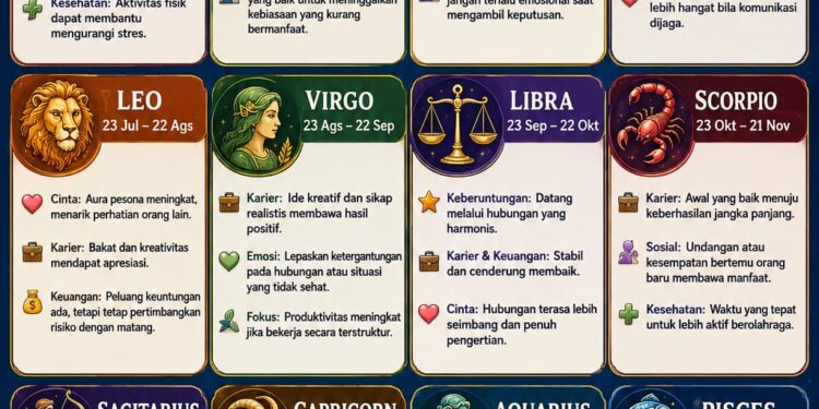 Ramalan Zodiak Sabtu, 13 Juni 2026
