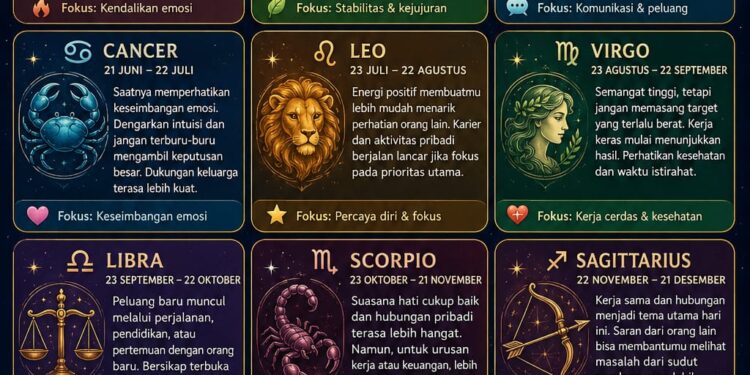 Ramalan Zodiak Jumat, 12 Juni 2026