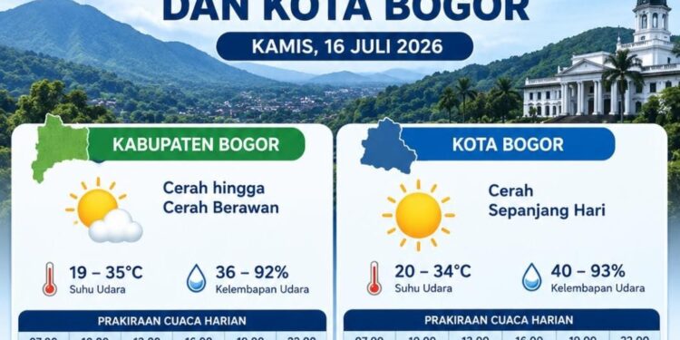 ‎Cuaca Bogor Diprakirakan Cerah pada Kamis, 16 Juli 2026