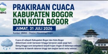 Bogor Berpotensi Diguyur Hujan pada Jumat Siang hingga Sore