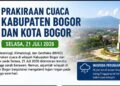 Sejumlah Wilayah di Bogor Berpotensi Diguyur Hujan pada Selasa 21 Juli 2026