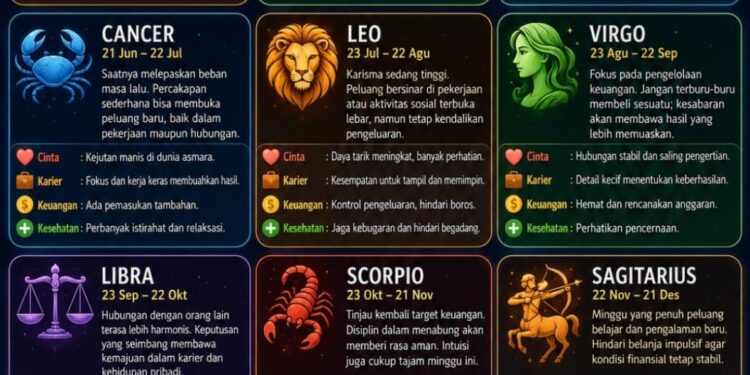 Ramalan Zodiak Minggu 5 Juli 2026