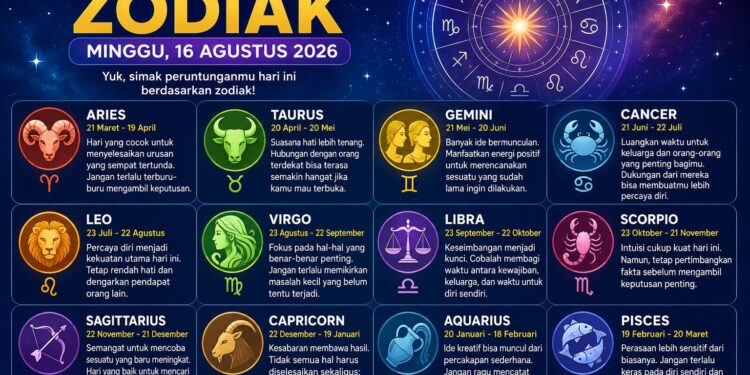 ‎Ramalan Zodiak Minggu 16 Agustus 2026: Siapa yang Beruntung Hari Ini?