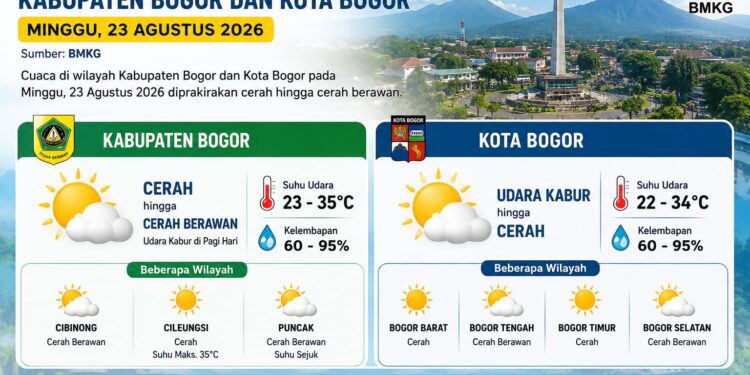 ‎Warga Bogor Bersiap! Cuaca Minggu 23 Agustus Diprakirakan Cerah hingga Panas