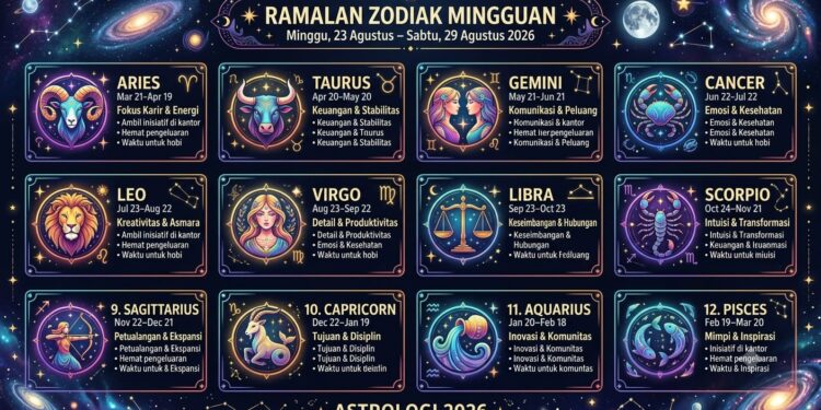 ‎Cek Peruntunganmu! Ramalan Zodiak Minggu 23 Agustus 2026