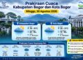 ‎Prediksi Cuaca Bogor Minggu 30 Agustus 2026: Hujan Mengintai Sejumlah Wilayah‎