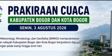 Bogor Berpotensi Diguyur Hujan pada Senin 3 Agustus 2026