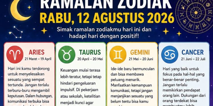 Ramalan Zodiak 12 Agustus 2026: Intip Bocoran Horoskop Cinta, Karir, dan Keuanganmu